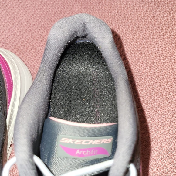 Skechers Go Walk Arch Fit Shoes Womens 9 Gray/ Pink Comfort Athletic - Picture 12 of 13